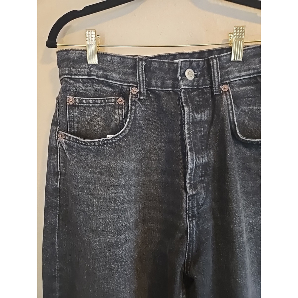 Zara Bliss Mom Jeans Size 31 High Waist Button Fly Cropped 100% Cotton NWT - Picture 4 of 11